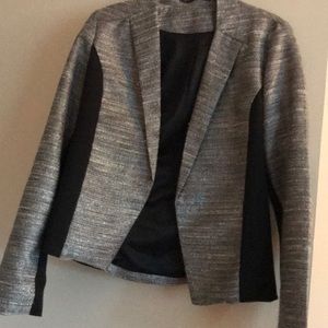 Black & grey blazer with silver metallic stitching